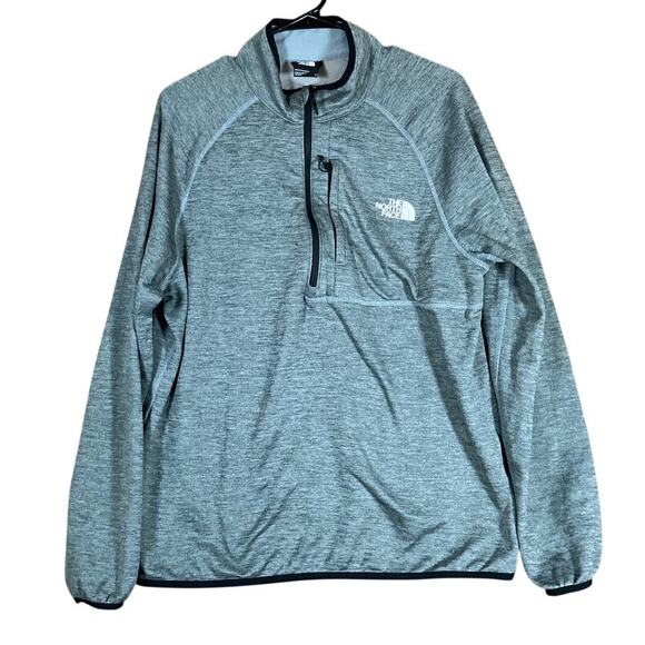 The North Face Mens Sweater Gray Canyonlands Fleece 1/4 Zip Long Sleeve Large - Picture 1 of 12